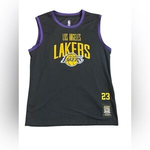 NBA Los Angeles Lakers Black Jersey with Purple Trim and Yellow Logo